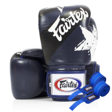 Боксерські рукавиці Fairtex BGV1 Nation Print Blue 12 унцій (бинти в комплекті)