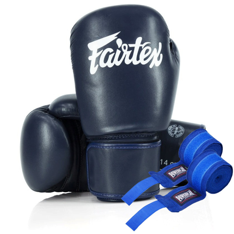 Боксерські рукавиці Fairtex BGV27 Blue 10 унцій (бинти в комплекті)