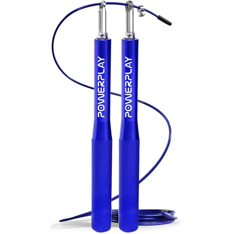 Скакалка швидкісна на підшипниках алюмінієва PowerPlay 4207 Elite Jump Rope Синя (3m.)
