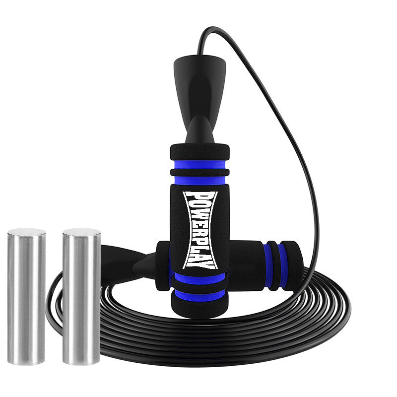 Скакалка швидкісна PowerPlay 4212 X ROPE з обтяжувачами Чорно/Темно синя (120г*2) 3м. Скакалка швидкісна PowerPlay 4212 X ROPE з обтяжувачами Чорно/Темно синя (120г*2) 3м.