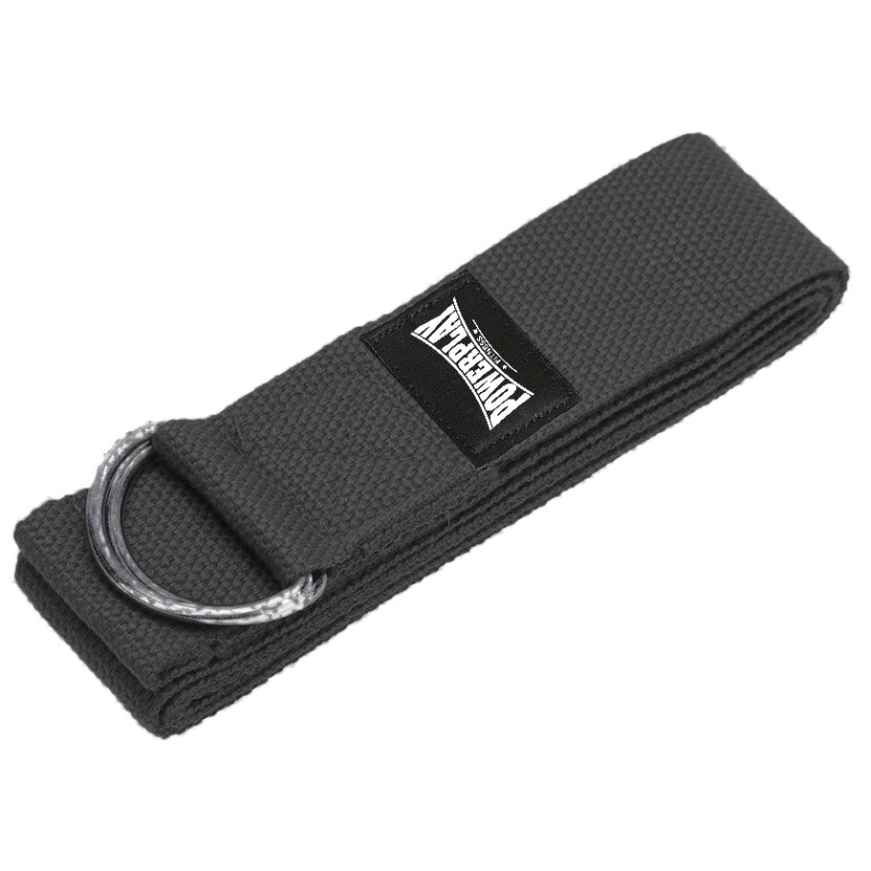 Ремінь для йоги PowerPlay PP_4409 183*3.8см. Чорний