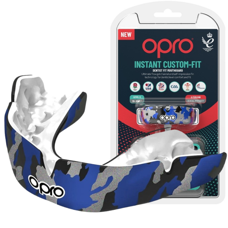 Капа OPRO Instant CAMO доросла (вік 11+) Black/Blue (art.102523001) Капа OPRO Instant CAMO доросла (вік 11+) Black/Blue (art.102523001)