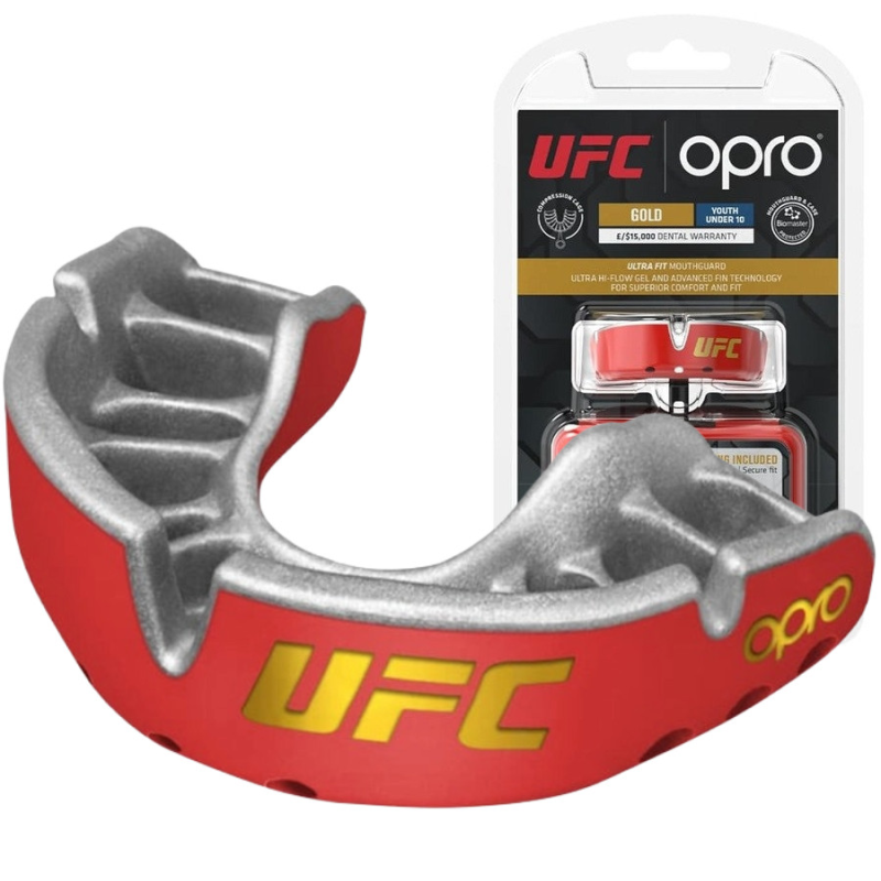 Капа OPRO Gold UFC дитяча (вік до 10р.) Red/Silver (art.102517002) Капа OPRO Gold UFC дитяча (вік до 10р.) Red/Silver (art.102517002)