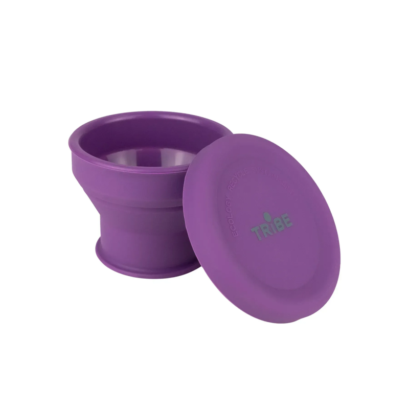 Стакан Tribe Collapsible Shot 90 мл з кришкою силіконовий T-FF-0030-plum