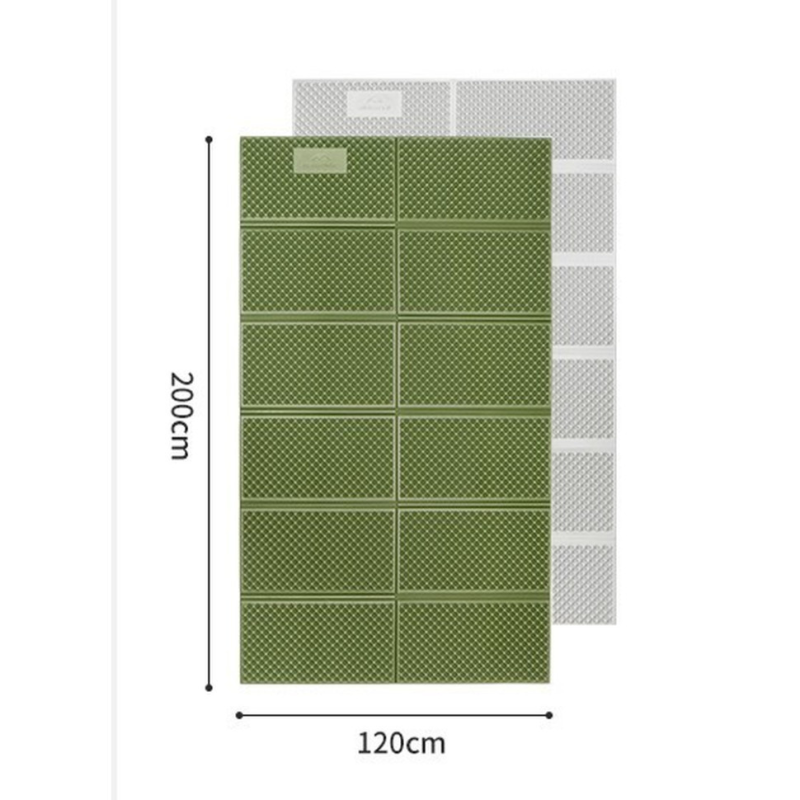 Килимок туристичний складаний двомісний IXPE Naturehike CNK2450WS044 з алюмінієвою плівкою, 200x120x1.8 см, оливковий