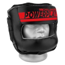 Боксерський шолом тренувальний PowerPlay 3067 Challanger з бампером PU + Amara Червоний XL
