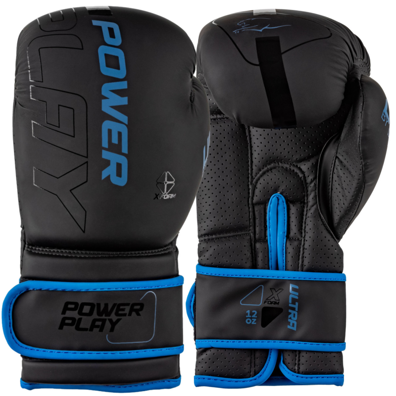 Боксерські рукавиці PowerPlay 3024 Ultra Mat Чорно-Темно сині 10 унцій