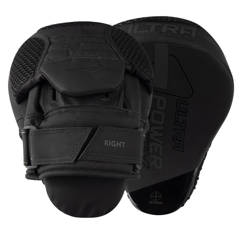 Лапи боксерські PowerPlay 3044 Pro Carbon Ultra Series Чорні PU [пара]