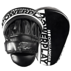 Лапи боксерські PowerPlay 3041 Challanger Чорно-Біліі PU [пара]