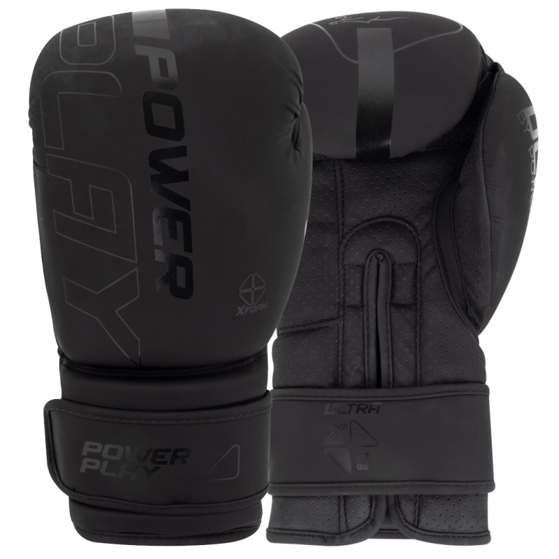 Боксерські рукавиці PowerPlay 3024 Ultra Mat Чорні 8 унцій