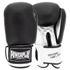 Боксерські рукавиці PowerPlay 3004 Classic Чорно-Білі 12 унцій