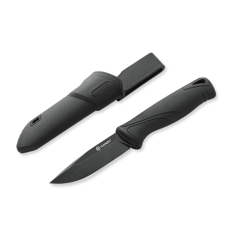 Ніж Ganzo G807BW-BK чорний з чохлом