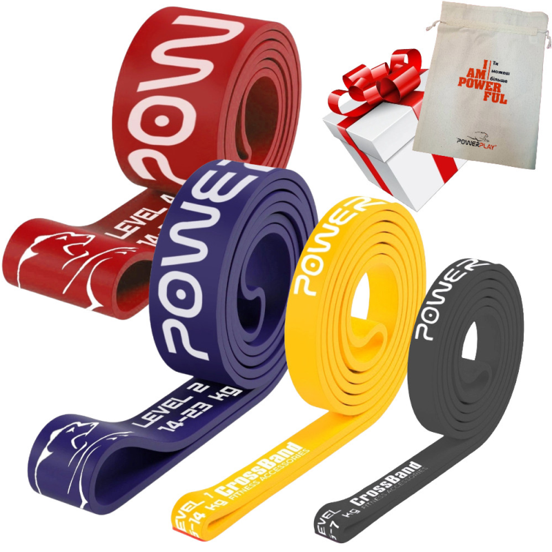 Еспандер-петля (гумка для фітнесу і кроссфіту) PowerPlay PP_0014 набір 4шт. опір 2-39кг. (сумарно 83кг.)