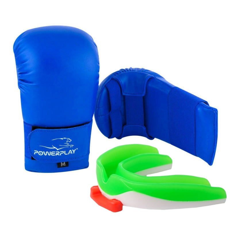 Рукавиці для карате PowerPlay 3027 Сині L